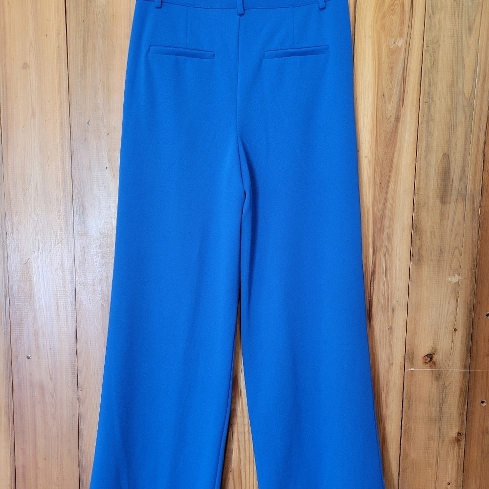 Happily Grey Womens Vibrant Blue Wide-Leg Pants Size 3 - Picture 2 of 9